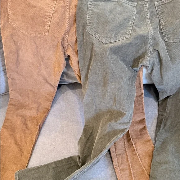 J. Crew Flex Corduroy Pants in Green and Brown slim 31/30 - Picture 2 of 6